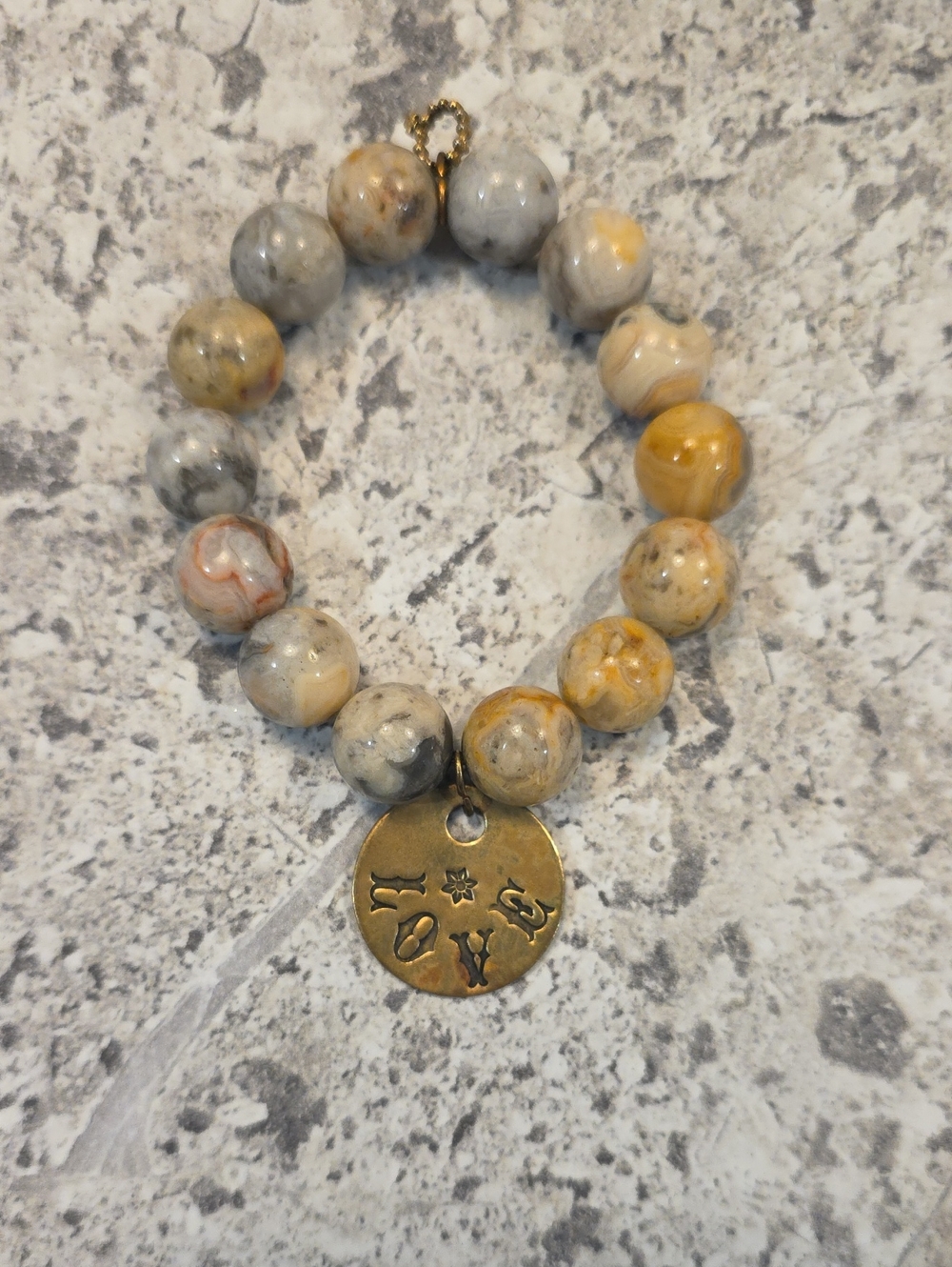 Natural Gem Stone Agate With Morivational Piece